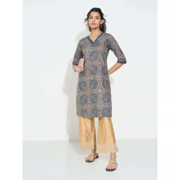 Rangmanch By Pantaloons Blue Regular Fit Printed Kurta-picture-48