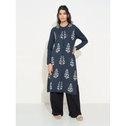 Rangmanch By Pantaloons Blue Regular Fit Printed Kurta-picture-20
