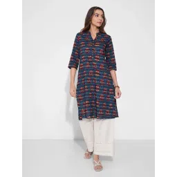 Rangmanch By Pantaloons Blue Regular Fit Printed Kurta-picture-33