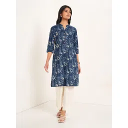 Rangmanch By Pantaloons Blue Regular Fit Printed Kurta image 1