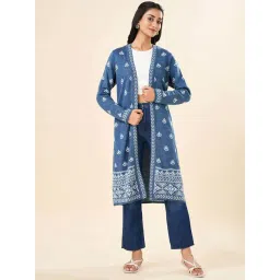 Rangmanch by Pantaloons Blue Self Design Cape-picture-33