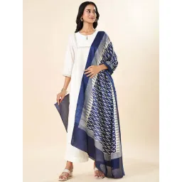 Rangmanch by Pantaloons Blue Woven Pattern Dupatta-picture-47