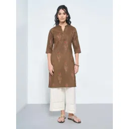 Rangmanch By Pantaloons Brown Regular Fit Printed Kurta-picture-17