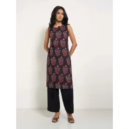Rangmanch By Pantaloons Brown Stone Cotton Regular Fit Printed Kurta-picture-16