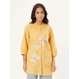 Rangmanch By Pantaloons Buff Yellow Regular Fit Floral Print Tunic-picture-42
