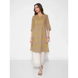 Rangmanch By Pantaloons Ceylon Yellow Regular Fit Printed Kurta-picture-40