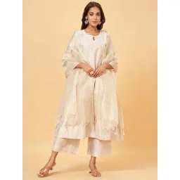 Rangmanch by Pantaloons Cream Striped Dupatta-picture-28