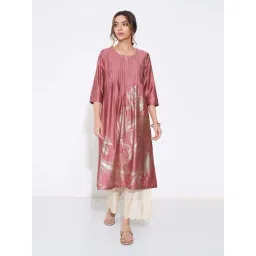 Rangmanch By Pantaloons Dusty Rose Regular Fit Embellished Kurta-picture-48