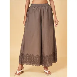 RANGMANCH BY PANTALOONS Ethnic Motifs Hem Design Flared Palazzos-picture-12