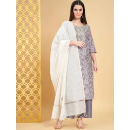 RANGMANCH BY PANTALOONS Floral Embroidered Dupatta with Zari-picture-10