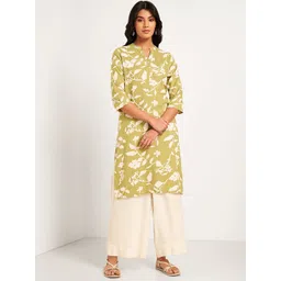 RANGMANCH BY PANTALOONS Floral Printed Mandarin Collar Straight Kurtas-picture-25