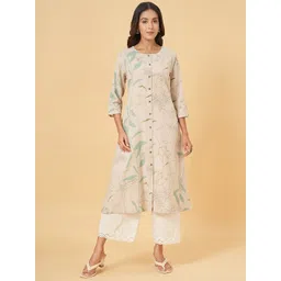 RANGMANCH BY PANTALOONS Floral Printed Round Neck A-Line Kurta-picture-24