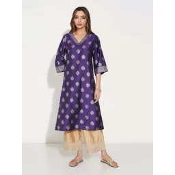 Rangmanch By Pantaloons Gentian Violet Regular Fit Printed Kurta-picture-12