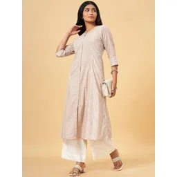 RANGMANCH BY PANTALOONS Geometric Printed Pure Cotton Straight Kurta-picture-44