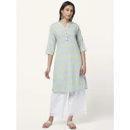 Rangmanch by Pantaloons Green Cotton Printed Straight Kurta-picture-36