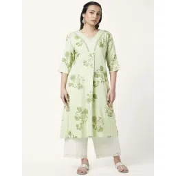 Rangmanch by Pantaloons Green Printed A Line Kurta-picture-48