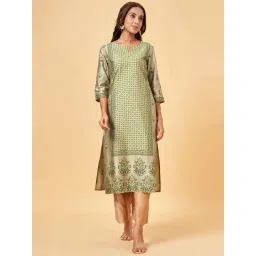 Rangmanch by Pantaloons Green Printed Straight Kurta-picture-20