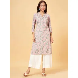 Rangmanch by Pantaloons Grey Printed Straight Kurta-picture-26