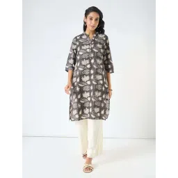 Rangmanch By Pantaloons Grey Regular Fit Printed Kurta-picture-43