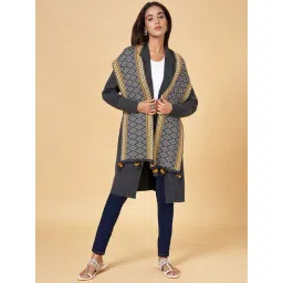 Rangmanch by Pantaloons Grey Self Pattern Cape-picture-10
