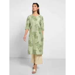 Rangmanch by Pantaloons Malachite Green Kurta-image-12