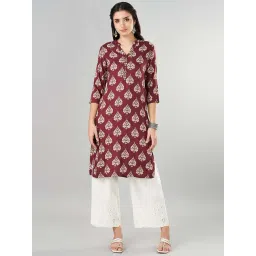 Rangmanch by Pantaloons Maroon Printed Straight Kurta-picture-21