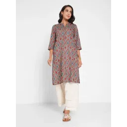 Rangmanch By Pantaloons Maroon Regular Fit Printed Kurta-picture-19