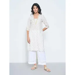 Rangmanch By Pantaloons Off White Regular Fit Printed Kurta-picture-37