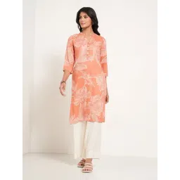 Rangmanch By Pantaloons Peach Regular Fit Printed Kurta-picture-37