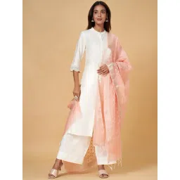 Rangmanch by Pantaloons Peach Woven Pattern Dupatta-picture-38