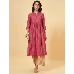 Rangmanch by Pantaloons Pink Printed A Line Kurta-picture-40