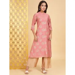 Rangmanch By Pantaloons Pink Printed A Line Kurta-picture-41