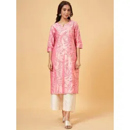 Rangmanch by Pantaloons Pink Printed Straight Kurta-picture-26