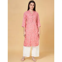 Rangmanch by Pantaloons Pink Printed Straight Kurta-picture-34