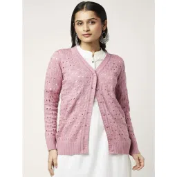 Rangmanch by Pantaloons Pink Self Pattern Cardigan-picture-33
