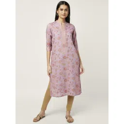 Rangmanch by Pantaloons Purple Cotton Printed Straight Kurta-picture-26