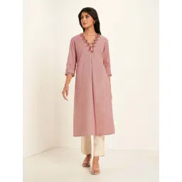 Rangmanch by Pantaloons Purple Plain Kurta-picture-19