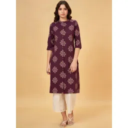 Rangmanch by Pantaloons Purple Printed Straight Kurta-picture-42