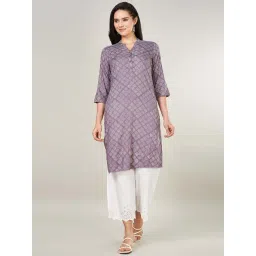Rangmanch by Pantaloons Purple Printed Straight Kurta-picture-18
