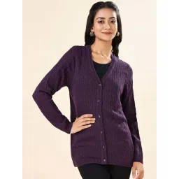 Rangmanch by Pantaloons Purple Self Design Cardigan-picture-29