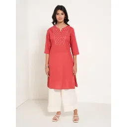 Rangmanch By Pantaloons Red Regular Fit Printed Kurta-picture-37