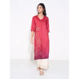 Rangmanch By Pantaloons Red Regular Fit Printed Kurta-picture-42