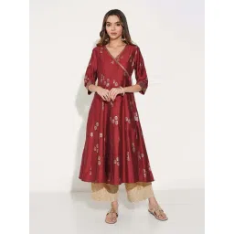 Rangmanch By Pantaloons Red Regular Fit Printed Kurta-picture-31