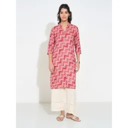 Rangmanch By Pantaloons Red Regular Fit Printed Kurta-picture-22