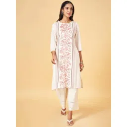 Rangmanch by Pantaloons White & Red Printed Straight Kurta-picture-25
