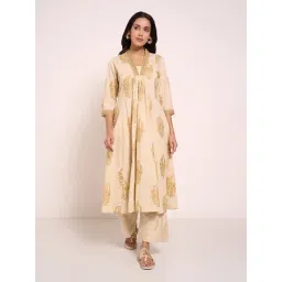 Rangmanch By Pantaloons White Cotton Regular Fit Printed Kurta-picture-40