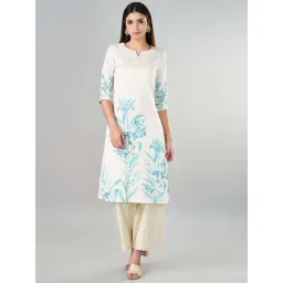 Rangmanch by Pantaloons White Print Straight Kurta-picture-16