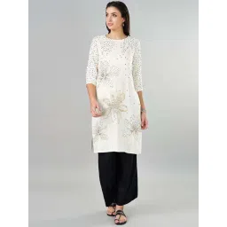 Rangmanch by Pantaloons White Printed Straight Kurta-picture-31