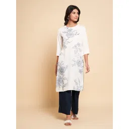Rangmanch By Pantaloons White Regular Fit Printed Kurta-picture-22
