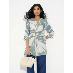 RANGMANCH BY PANTALOONS Women Abstract Printed V-Neck Tunic-picture-20